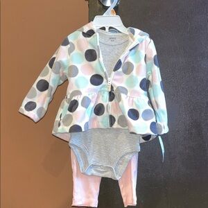 Carter's Multicolor Polka Dot Hoodie Set